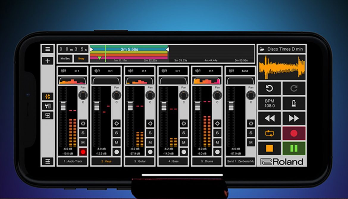 Roland 發佈 Android / iOS 應用程式 “Zentracker” 允許在智能手機上進行”多軌錄音”